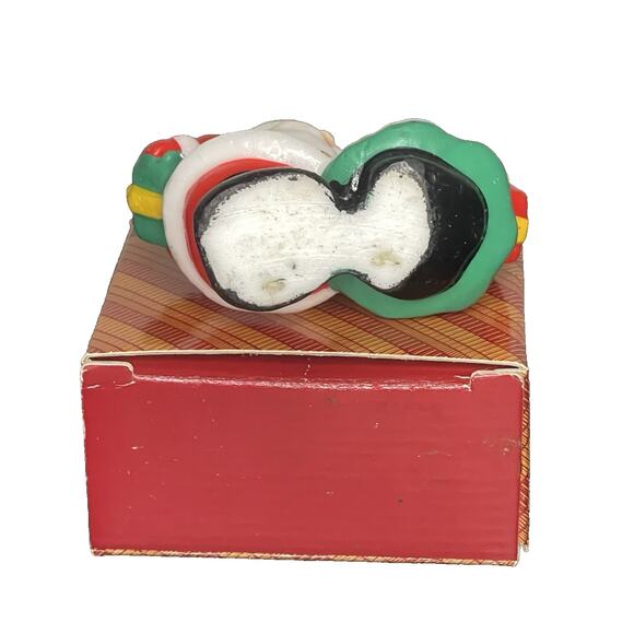 Vintage Avon Exchanging Gifts Candle 3.25" Santa & Mrs Claus w/ Box Double-Wick - Picture 5 of 8